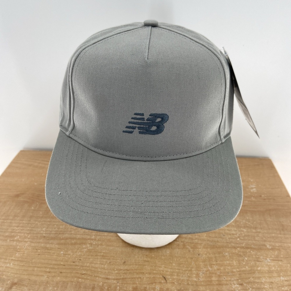New Balance Men's 5 Panel A Frame Flat Brim Adjustable‎ Strap Hat Gray